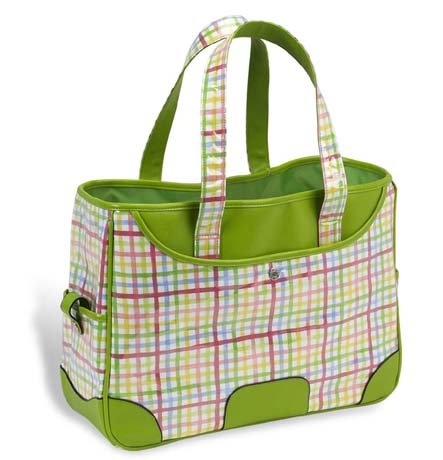 Picnic at Ascot Beach Day Large Beach Tote, Rainbow Plaid at Incredible Prices