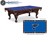 St. Louis Blues Logo Pool Table with Elmhurst Legs and Cinnamon Finish