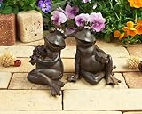 ガーデンオーナメント ガーデン 置物 オーナメント オブジェ かわいい<br/>かえる 【カエルのキング&クイーン】