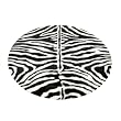Zebra Narrow Stripe Round | Zebra Collection | Faux Fur Rug | 5 foot