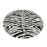 Zebra Narrow Stripe Round | Zebra Collection | Faux Fur Rug | 5 foot