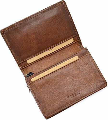 Fossil Estate Gusset Card Case Wallet Cognac Wallet Clearance