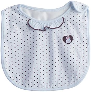 Misslin Baby Girl's Printed Flounce Soft Water Resistant Snap Bib Blue One Size