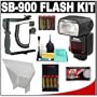 Nikon SB-900 Speedlight Flash + AA Batteries with Charger + Bounce Flash Reflector + Cord + Bracket for D40, D60, D3000, D3100, D5000, D5100, D7000, D300s, D3 & D3s Digital SLR Cameras