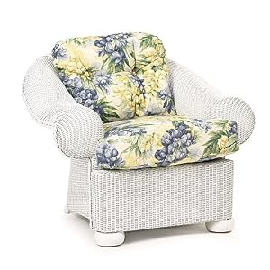 Lloyd Flanders Casa Grande White Lounge Chair With Cantwell Fabric by