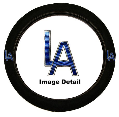 LA Sign Los Angeles Blue Gem Crystal Studded Rhinestone Bling Car Truck SUV Steering Wheel Cover