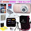Canon PowerShot SD960IS 12.1 MP Digital Camera (Pink) + 8GB Deluxe Accessory Kit