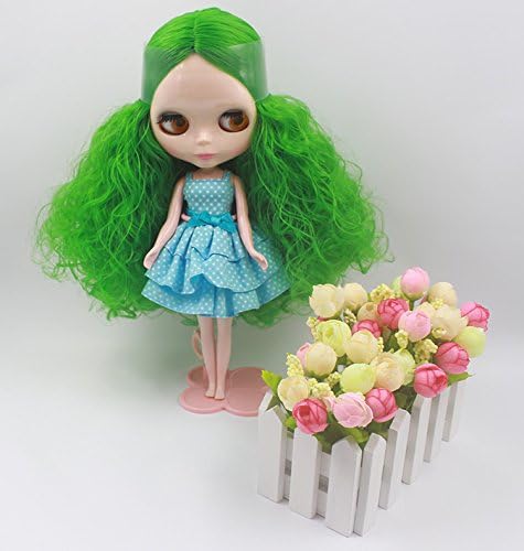 Small Handmade Fresh Suspenders Doll Dress for Bjd,blythe,1/6 Doll（blue）