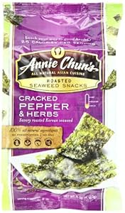 Annie Chun's Seaweed Snacks, Cracked Pepper and Herbs, 0.35 Ounce (Pack of 12)