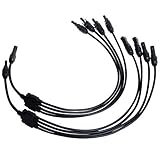 [Signstek]1から4ＹブランチＭＣ4　パラレル　ソーラーパネルケーブルコネクタアダプタ　1Ｍ4Ｆ+4Ｍ1Ｆ＝1ペアセット Ｙブランチケーブル太陽光パネル専用