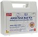 mfr: First Aid Only This 105-piece, 25-person bulk kit meets all OSHA and ANSI standards, and is designed for use in small offices, vehicles and work sites. The partitioned, water-resistant plastic case is wall-mountable, yet has a handle for easy carrying. Kit Includes: (20) 1