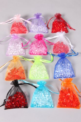 100 Organza Bags Wedding Favour Bags By WeddingDirect.com, Purple