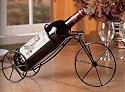 Bicycle Style Table Metal Wine Rack in Black Finish