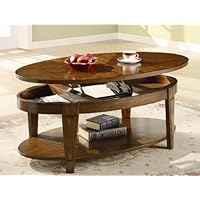 Cherry Brown Butterfly Pattern Lift Top Coffee Table