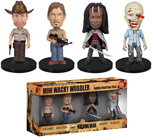 Funko Walking Dead TV Series 4 Inch Mini Bobble Head Pop Vinyl Figures (4-Pack)