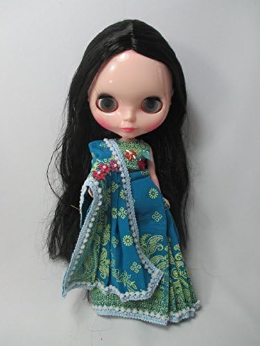 Handcrafted Blythe Outfit Traditional Indian Sari Dress
