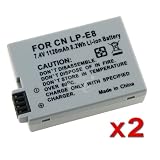 2 Canon Battery Pack For LP-E8 EOS Digital Rebel T2i