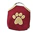 Woofhoof’s Dog Tag Silencer, Quiets Dog ID Tags, for Dogs and Cats, Burgundy Pawprint, 1.75 x 1.75 x .25