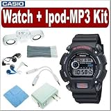 Casio Men's G-Shock Digital Watch DW9052-1V + Universal iPod & MP3 Accessory Kit