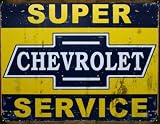 Desperate Enterprises Super Chevy Service Collectible Metal Sign, Model# 1355 , 17x13