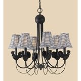 Black Roosters 6 light chandelier
