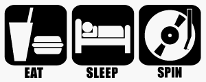 Eat Sleep Spin Vinyl Graphic Sticker Decal disc jockey dj records