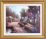 Cobblestone Lane I Art Framed Canvas Poster Print by Thomas Kinkade, 20x16