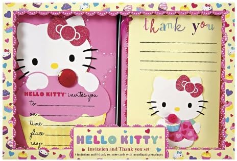 Meri Meri Party Invitations/Thank You Notes, Hello Kitty by Meri Mer