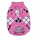 PanDaDa Small Pet Dog Plaid Style Sweater Knitwear Coat Apparel Dark Pink Small