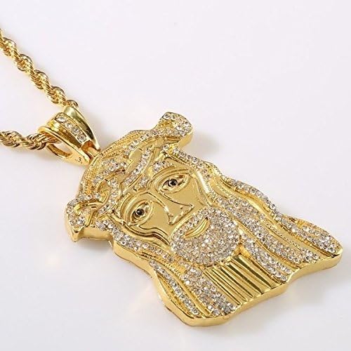 Pendant Fashion Gold JESUS PIECE Iced Diamond Pendant Chain HipHop Necklace