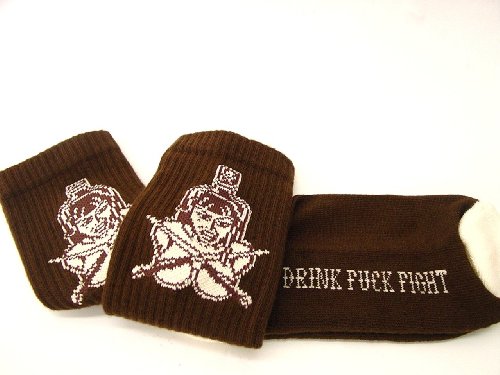 Felon Switchblade Drink F*ck Fight Socks, Lucky 13 Bad Boy Socks for Men