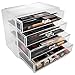 Sorbus Acrylic Cosmetics Makeup and Jewelry Storage Case Displayâ€“ 4 Large Drawers Space- Saving, Stylish Acrylic Bathroom Case Great for Lipstick, Nail Polish, Brushes, Jewelry and More (Clear)