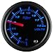 GlowShift Black 7 Color Volt Voltmeter Gauge - Voltage Range 8-18 Volts - Black Dial - Clear Lens - 2-1/16