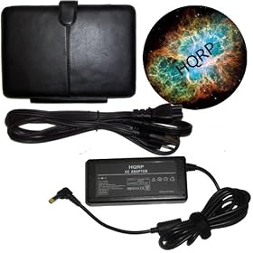 HQRP Kit (AC Power Adapter, Black Leather Carrying Case and Mousepad) for Acer Aspire One AOA150-1987 / AOA150-1405 / AOA150-1435 Netbook/Subnotebook