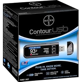 Bayer 7393 Contour Usb Blood Glucose Monitoring System, Black