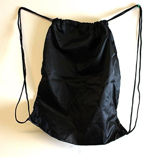 Lot of 4 Black Drawstring Cinch Backpack Sports Bag With Mesh