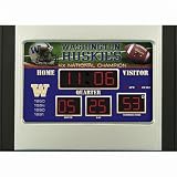 Washington Huskies NCAA Scoreboard Alarm Desk Clock (9.5" x6.5")