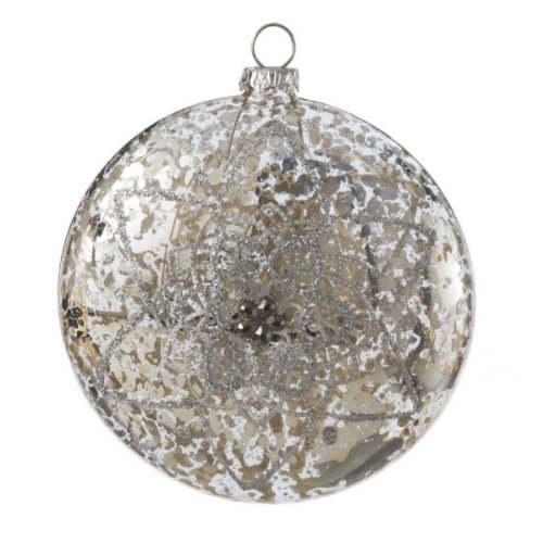 Medium Silver Ball Ornaments Set/6