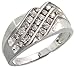 14 Karat Weissgold mattierte Betonung Herren Diamanten Ring, mit 0.50 Karat Brilliantschliff Diamanten, (11mm) breit