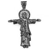 Black Plated CZ Crystal Hip Hip Iced Micro Pave Rio De Janerio Christ The Redeemer Body Mens Pendant