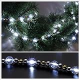 IMAGE OF Starlite Creations 9ft Decorative White LED Beaded Garland, 54 Lights