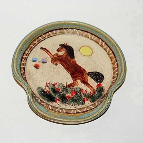 Handmade Pottery Rearing Horse Spoon Rest