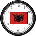Flag of Albania - Albanian Theme Wall Clock by WatchBuddy Timepieces (Black Frame)