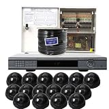 VideoSecu 16 CH H.264 Network Web DVR Security Surveillance CCTV Camera System remote monitor with 16 High-Resolution CCD Cameras 1000GB hard drive HDD 18 Channel 12VDC Power Supply 1000FT Siamese Cable 32 BNC Twist Pigtails and Security Warning Decal 1Y7