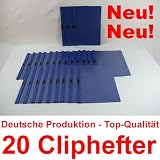 Produkt-Bild: Bewerbungsmappen Cliphefter Klemmmappen 20 St&uuml;ck in DUNKELBLAU