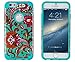 iPhone 6, DandyCase 2in1 Hybrid High Impact Hard Vintage Floral Pattern + Teal Silicone Case Cover for Apple iPhone 6 (4.7