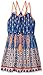 My Michelle Girls' Big Double Strappy V Back Printed Dress with Belt