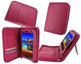 rooCASE Executive Portfolio (Magenta) Leather Case Cover with Landscape / Portrait View for Samsung GALAXY Tab 7.0 PLUS Tablet