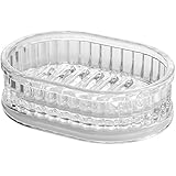 InterDesign Alston Bar Soap Dish for Bathroom Vanities, Kitchen Sink - Clear