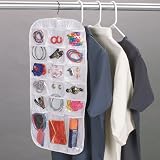 Household Essentials 37-Pocket Hanging Jewelry and Accessories Organizer, White Vinyl